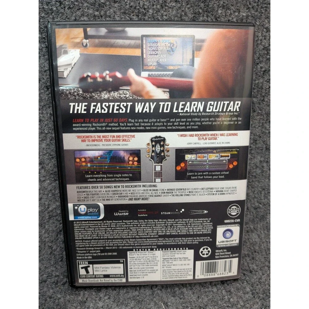 Rocksmith 2014 Edition PC & Mac DVD-ROM Complete 2 Disc Set Untested Manuals...